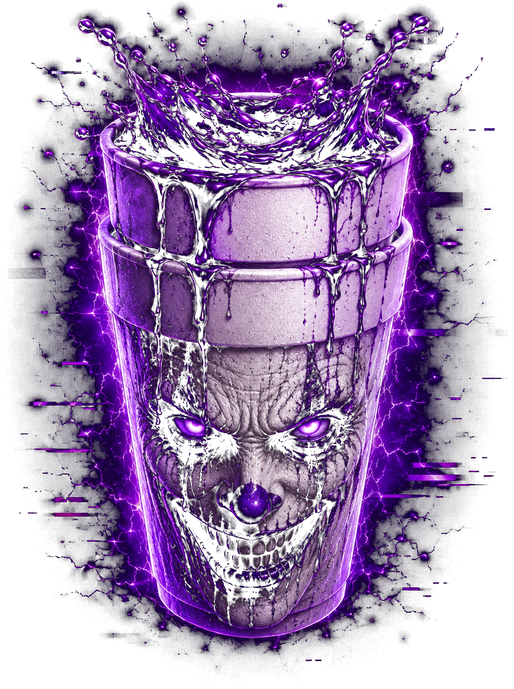 Creepy double cup hero graphic